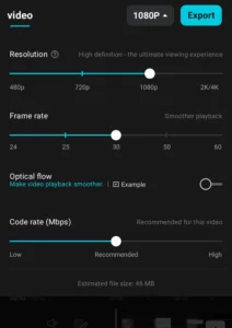Adjust the resolution and save